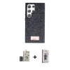 MARSİLYAN™- Galaxy S24 Ultra Kılıf Vadi Klasik Serisi - Siyah Bilvis 3D Cam Ekran Koruyucu + Bilvis Titan Kamera Lens - DNMR