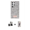 MARSİLYAN™- Galaxy S24 Ultra Kılıf Vadi Klasik Serisi - Siyah Bilvis 3D Cam Ekran Koruyucu + PVD Metal Kamera Lens - DNMR