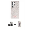 MARSİLYAN™- Galaxy S24 Ultra Kılıf Vadi Klasik Serisi - Siyah Bilvis 3D Cam Ekran Koruyucu + PVD Metal Kamera Lens - DNMR