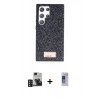 MARSİLYAN™- Galaxy S24 Ultra Kılıf Vadi Klasik Serisi - Siyah Durable Full Glue Curved Hayalet Cam + PVD Metal Kamera Lens - DNMR