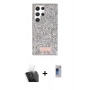 MARSİLYAN™- Galaxy S24 Ultra Kılıf Vadi Klasik Serisi - Siyah Durable Full Glue Curved Hayalet Cam + Kamera Lens Koruma Cam - SF
