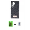 MARSİLYAN™- Galaxy S24 Ultra Kılıf Vadi Klasik Serisi - Siyah Durable Full Glue Curved Hayalet Cam + Raze Metal Kamera Lens - SH