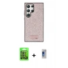 MARSİLYAN™- Galaxy S24 Ultra Kılıf Vadi Klasik Serisi - Siyah Durable Full Glue Curved Hayalet Cam + Raze Metal Kamera Lens - SH