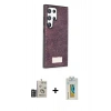 MARSİLYAN™- Galaxy S24 Ultra Kılıf Vadi Klasik Serisi - Siyah Polymer Nano Ekran Koruyucu + Bilvis Titan Kamera Lens - DNMR