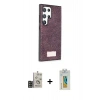 MARSİLYAN™- Galaxy S24 Ultra Kılıf Vadi Klasik Serisi - Siyah Polymer Nano Ekran Koruyucu + Bilvis Titan Kamera Lens - GD