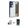 MARSİLYAN™- Galaxy S24 Ultra Kılıf Vadi Minimal - Şeffaf 360 Full Body Arka Koruyucu + Bilvis Titan Kamera Lens - DNMR