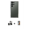 MARSİLYAN™- Galaxy S24 Ultra Kılıf Vadi Minimal - Siyah AutoKit 5in1 Fiber Hayalet Polymer Nano Ekran Koruyucu + PVD Metal Kamera Lens - DNMR
