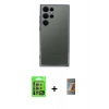 MARSİLYAN™- Galaxy S24 Ultra Kılıf Vadi Minimal - Siyah AutoKit 5in1 Fiber Hayalet Polymer Nano Ekran Koruyucu + Raze Metal Kamera Lens - GS