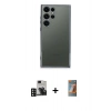 MARSİLYAN™- Galaxy S24 Ultra Kılıf Vadi Minimal - Siyah AutoKit 5in1 Fiber Hayalet Polymer Nano Ekran Koruyucu + PVD Metal Kamera Lens - DNMR