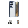 MARSİLYAN™- Galaxy S24 Ultra Kılıf Vadi Minimal - Siyah AutoKit 5in1 Fiber Hayalet Polymer Nano Ekran Koruyucu + PVD Metal Kamera Lens - DNMR