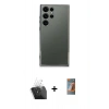 MARSİLYAN™- Galaxy S24 Ultra Kılıf Vadi Minimal - Siyah AutoKit 5in1 Fiber Hayalet Polymer Nano Ekran Koruyucu + Kamera Lens Koruma Cam - SF