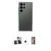 MARSİLYAN™- Galaxy S24 Ultra Kılıf Vadi Minimal - Siyah AutoKit 5in1 Fiber Hayalet Polymer Nano Ekran Koruyucu + PVD Metal Kamera Lens - DNMR