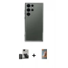 MARSİLYAN™- Galaxy S24 Ultra Kılıf Vadi Minimal - Siyah AutoKit 5in1 Fiber Hayalet Polymer Nano Ekran Koruyucu + PVD Metal Kamera Lens - DNMR