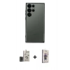 MARSİLYAN™- Galaxy S24 Ultra Kılıf Vadi Minimal - Siyah Bilvis 3D Cam Ekran Koruyucu + Bilvis Titan Kamera Lens - SH