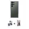 MARSİLYAN™- Galaxy S24 Ultra Kılıf Vadi Minimal - Siyah Bilvis Hayalet Cam Ekran Koruyucu + PVD Metal Kamera Lens - PE