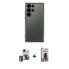 MARSİLYAN™- Galaxy S24 Ultra Kılıf Vadi Minimal - Siyah Bilvis Hayalet Cam Ekran Koruyucu + PVD Metal Kamera Lens - PE