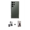 MARSİLYAN™- Galaxy S24 Ultra Kılıf Vadi Minimal - Siyah Bilvis Hayalet Cam Ekran Koruyucu + PVD Metal Kamera Lens - PE