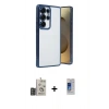 MARSİLYAN™- Galaxy S24 Ultra Kılıf Vadi Minimal - Siyah Durable Full Glue Curved Cam + Bilvis Titan Kamera Lens - DNMR