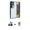 MARSİLYAN™- Galaxy S24 Ultra Kılıf Vadi Minimal - Siyah Durable Full Glue Curved Cam + PVD Metal Kamera Lens - GD