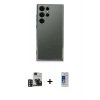 MARSİLYAN™- Galaxy S24 Ultra Kılıf Vadi Minimal - Siyah Durable Full Glue Curved Cam + PVD Metal Kamera Lens - GD