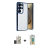 MARSİLYAN™- Galaxy S24 Ultra Kılıf Vadi Minimal - Siyah Polymer Nano Ekran Koruyucu + Bilvis Titan Kamera Lens - DNMR