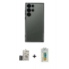 MARSİLYAN™- Galaxy S24 Ultra Kılıf Vadi Minimal - Siyah Polymer Nano Ekran Koruyucu + Bilvis Titan Kamera Lens - DNMR
