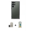 MARSİLYAN™- Galaxy S24 Ultra Kılıf Vadi Minimal - Siyah Polymer Nano Ekran Koruyucu + Bilvis Titan Kamera Lens - DNMR