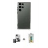 MARSİLYAN™- Galaxy S24 Ultra Kılıf Vadi Minimal - Siyah Polymer Nano Ekran Koruyucu + PVD Metal Kamera Lens - PE