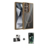MARSİLYAN™- Galaxy S24 Ultra Kılıf Yadigar Asil Koleksiyonu - Şeffaf 360 Full Body Arka Koruyucu + PVD Metal Kamera Lens - DNMR