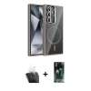 MARSİLYAN™- Galaxy S24 Ultra Kılıf Yadigar Asil Koleksiyonu - Şeffaf 360 Full Body Arka Koruyucu + Kamera Lens Koruma Cam - SF
