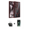 MARSİLYAN™- Galaxy S24 Ultra Kılıf Yadigar Asil Koleksiyonu - Şeffaf 360 Full Body Arka Koruyucu + Kamera Lens Koruma Cam - SF