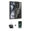 MARSİLYAN™- Galaxy S24 Ultra Kılıf Yadigar Asil Koleksiyonu - Şeffaf 360 Full Body Arka Koruyucu + Kamera Lens Koruma Cam - SF