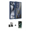 MARSİLYAN™- Galaxy S24 Ultra Kılıf Yadigar Asil Koleksiyonu - Şeffaf 360 Full Body Arka Koruyucu + PVD Metal Kamera Lens - SH