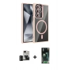 MARSİLYAN™- Galaxy S24 Ultra Kılıf Yadigar Asil Koleksiyonu - Şeffaf 360 Full Body Arka Koruyucu + PVD Metal Kamera Lens - SH