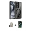 MARSİLYAN™- Galaxy S24 Ultra Kılıf Yadigar Asil Koleksiyonu - Siyah 360 Mat Full Body Arka Koruyucu + Bilvis Titan Kamera Lens - DNMR