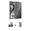 MARSİLYAN™- Galaxy S24 Ultra Kılıf Yadigar Asil Koleksiyonu - Siyah AutoKit 5in1 Fiber Hayalet Polymer Nano Ekran Koruyucu + PVD Metal Kamera Lens - SH