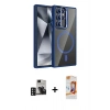 MARSİLYAN™- Galaxy S24 Ultra Kılıf Yadigar Asil Koleksiyonu - Siyah AutoKit 5in1 Fiber Polymer Nano Ekran Koruyucu + PVD Metal Kamera Lens - DNMR
