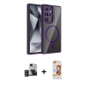 MARSİLYAN™- Galaxy S24 Ultra Kılıf Yadigar Asil Koleksiyonu - Siyah AutoKit 5in1 Fiber Polymer Nano Ekran Koruyucu + PVD Metal Kamera Lens - DNMR