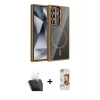 MARSİLYAN™- Galaxy S24 Ultra Kılıf Yadigar Asil Koleksiyonu - Siyah AutoKit 5in1 Fiber Polymer Nano Ekran Koruyucu + Kamera Lens Koruma Cam - SF