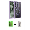 MARSİLYAN™- Galaxy S24 Ultra Kılıf Yadigar Asil Koleksiyonu - Siyah Bilvis 3D Cam Ekran Koruyucu + Raze Metal Kamera Lens - GS