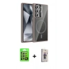 MARSİLYAN™- Galaxy S24 Ultra Kılıf Yadigar Asil Koleksiyonu - Siyah Bilvis 3D Cam Ekran Koruyucu + Raze Metal Kamera Lens - GS