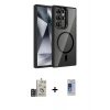 MARSİLYAN™- Galaxy S24 Ultra Kılıf Yadigar Asil Koleksiyonu - Siyah Durable Full Glue Curved Cam + Bilvis Titan Kamera Lens - GD