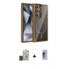 MARSİLYAN™- Galaxy S24 Ultra Kılıf Yadigar Asil Koleksiyonu - Siyah Durable Full Glue Curved Cam + Bilvis Titan Kamera Lens - GD