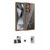 MARSİLYAN™- Galaxy S24 Ultra Kılıf Yadigar Asil Koleksiyonu - Siyah Durable Full Glue Curved Cam + PVD Metal Kamera Lens - GD