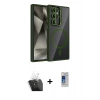 MARSİLYAN™- Galaxy S24 Ultra Kılıf Yadigar Asil Koleksiyonu - Siyah Durable Full Glue Curved Cam + Kamera Lens Koruma Cam - SF