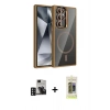 MARSİLYAN™- Galaxy S24 Ultra Kılıf Yadigar Asil Koleksiyonu - Siyah Joko Magic 5D Hayalet Cam + PVD Metal Kamera Lens - DNMR