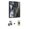 MARSİLYAN™- Galaxy S24 Ultra Kılıf Yadigar Asil Koleksiyonu - Siyah Joko Magic 5D Hayalet Cam + PVD Metal Kamera Lens - PE