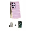 MARSİLYAN™- Galaxy S24 Ultra Kılıf Yadigar Doku Özel Seri - Şeffaf 360 Full Body Arka Koruyucu + Bilvis Titan Kamera Lens - GD
