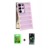 MARSİLYAN™- Galaxy S24 Ultra Kılıf Yadigar Doku Özel Seri - Şeffaf 360 Full Body Arka Koruyucu + Raze Metal Kamera Lens - GS