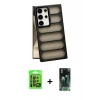 MARSİLYAN™- Galaxy S24 Ultra Kılıf Yadigar Doku Özel Seri - Siyah 360 Mat Full Body Arka Koruyucu + Raze Metal Kamera Lens - SH